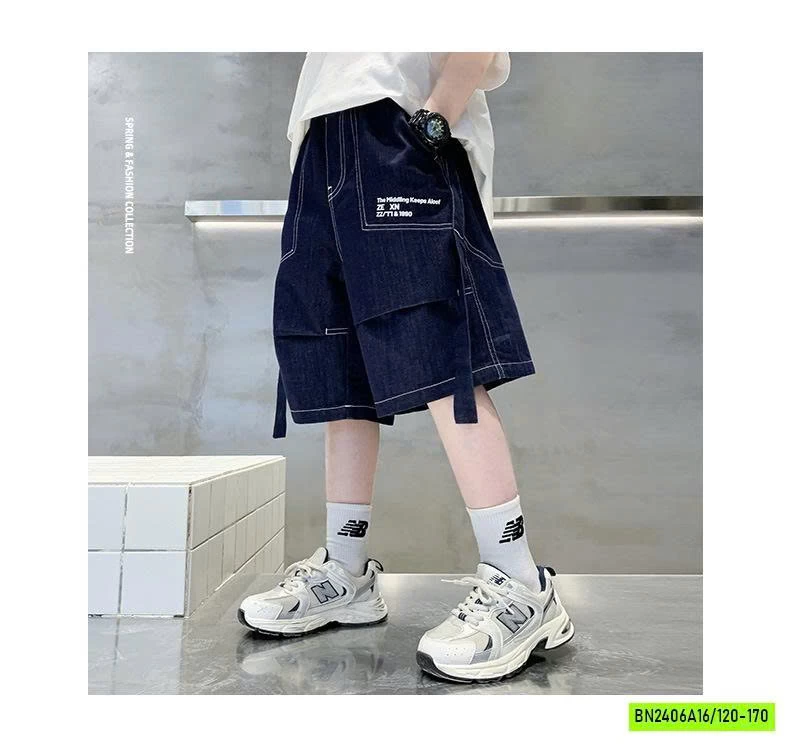 SHORT JEANS TÚI HỘP XANH DENIM