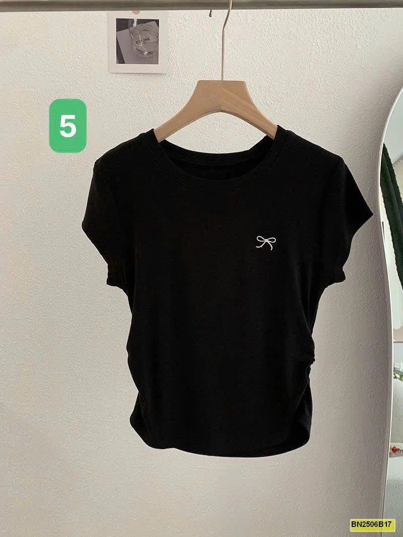 ÁO NƠ CỘC TAY RÚT EO NỮ