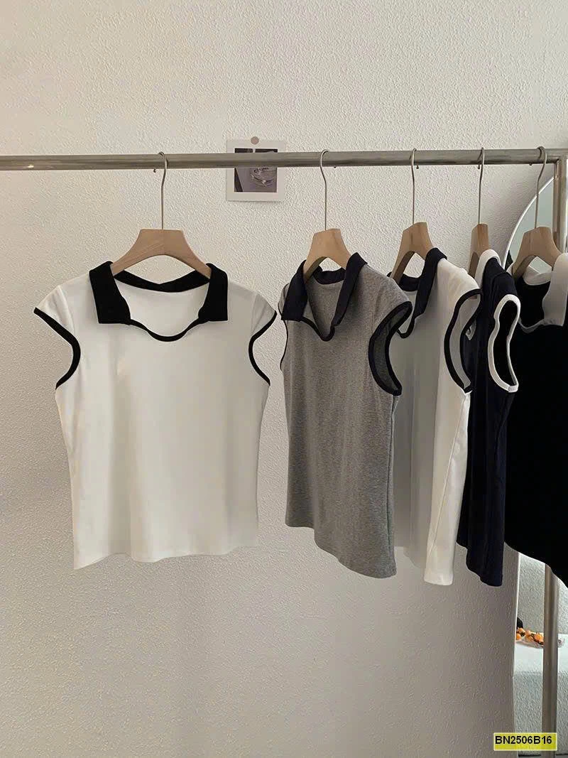 AO THUN TAY HẾN PHỐI CỔ POLO NỮ