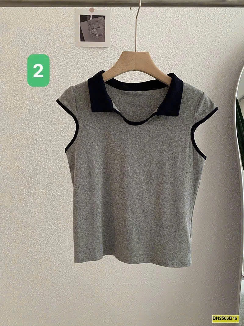 AO THUN TAY HẾN PHỐI CỔ POLO NỮ