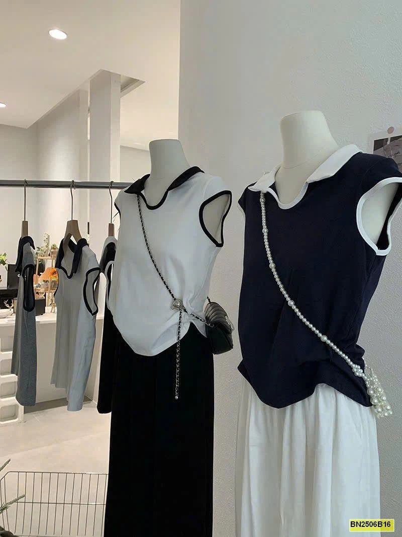 AO THUN TAY HẾN PHỐI CỔ POLO NỮ