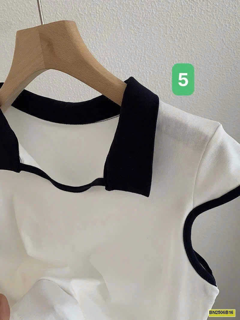 AO THUN TAY HẾN PHỐI CỔ POLO NỮ