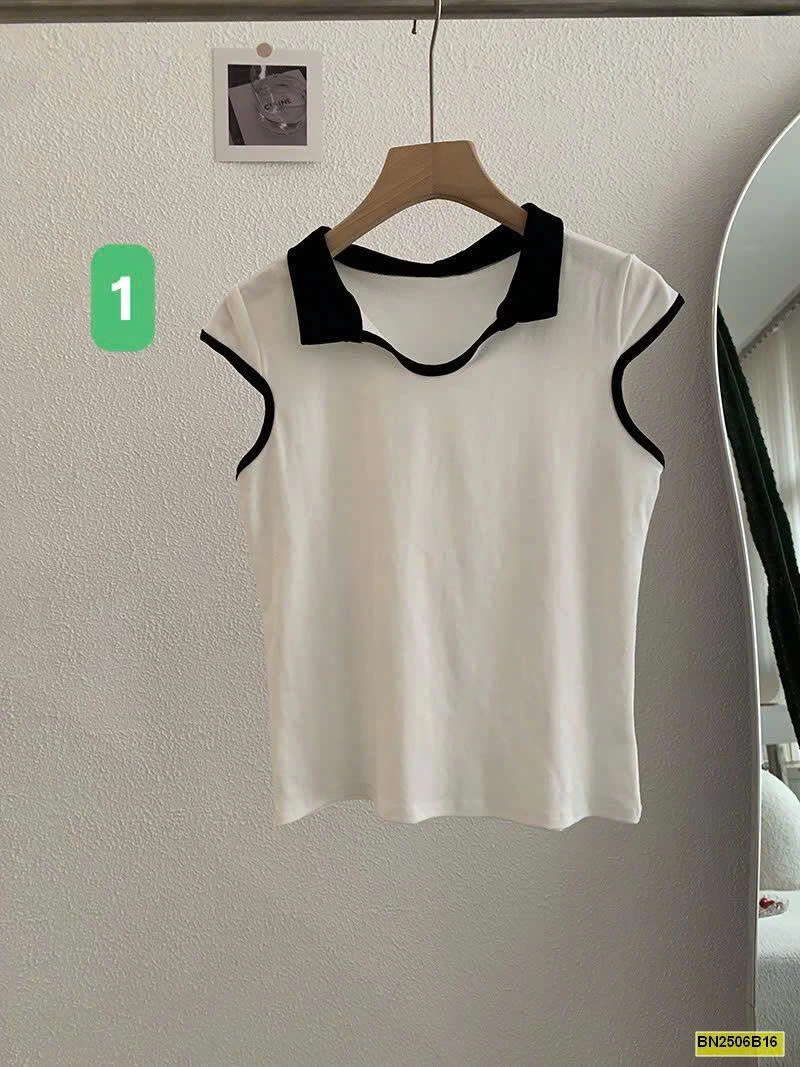 AO THUN TAY HẾN PHỐI CỔ POLO NỮ