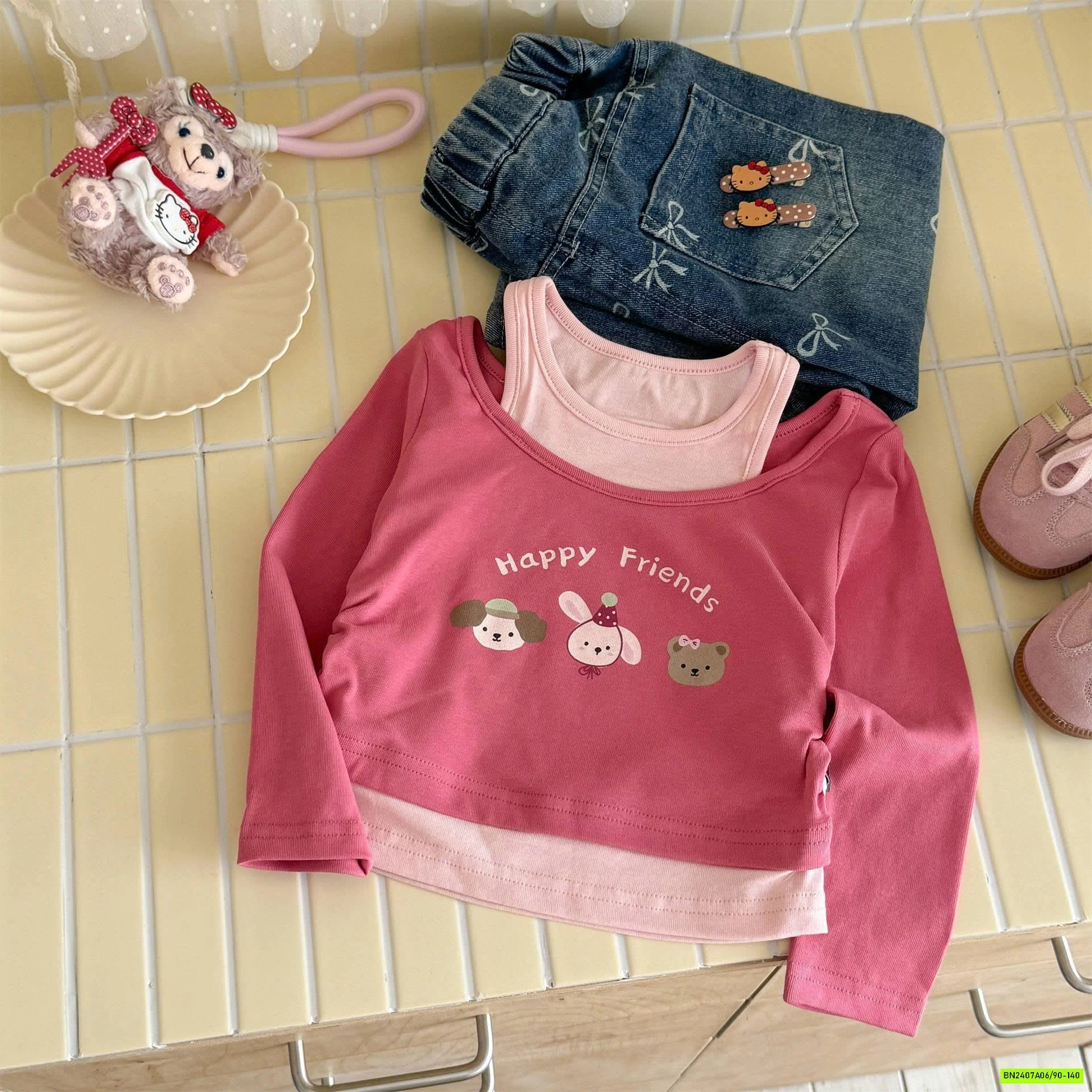 ÁO THUN GIẢ 2 LỚP TRỄ VAI NINGLI