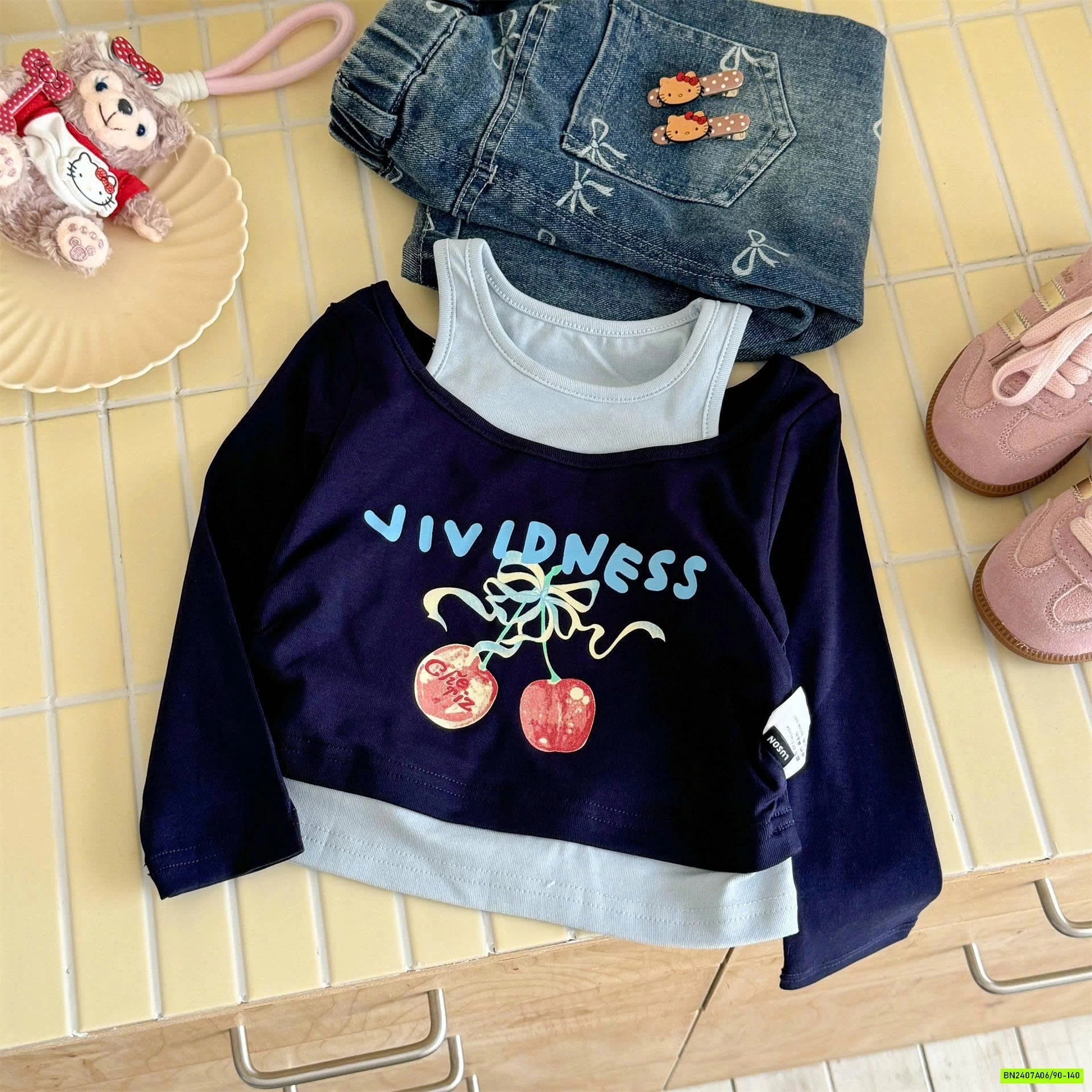 ÁO THUN GIẢ 2 LỚP TRỄ VAI NINGLI