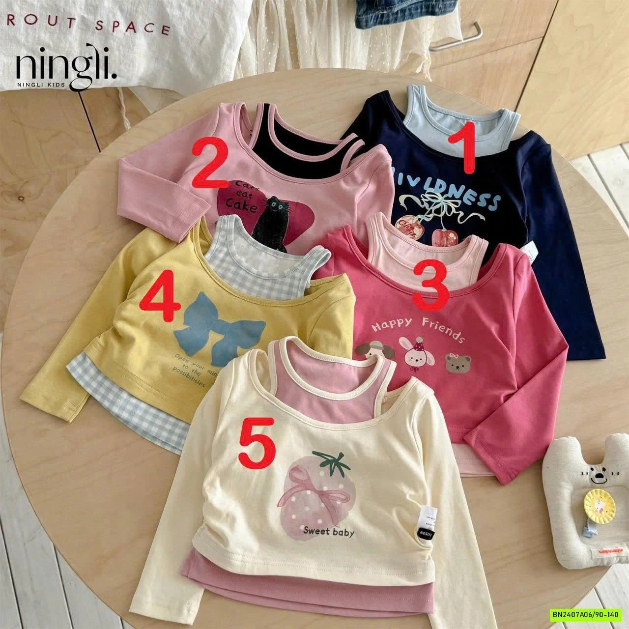 ÁO THUN GIẢ 2 LỚP TRỄ VAI NINGLI