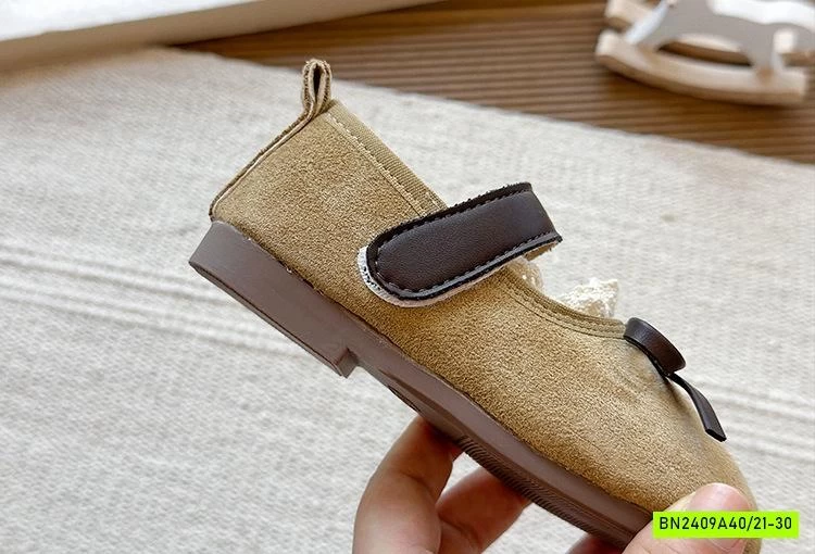 GIÀY BÚP BÊ DA LỘN VIỀN REN GẮN NƠ