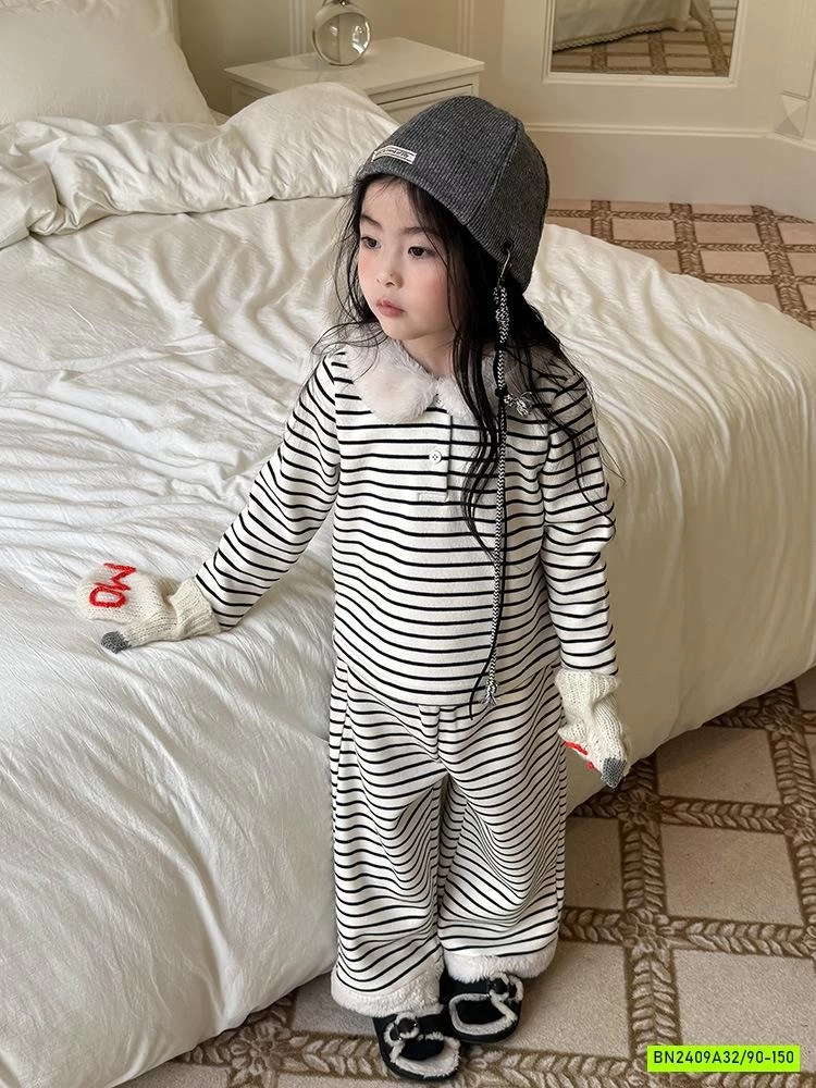 BỘ NỈ KẺ PHỐI CỔ LÔNG