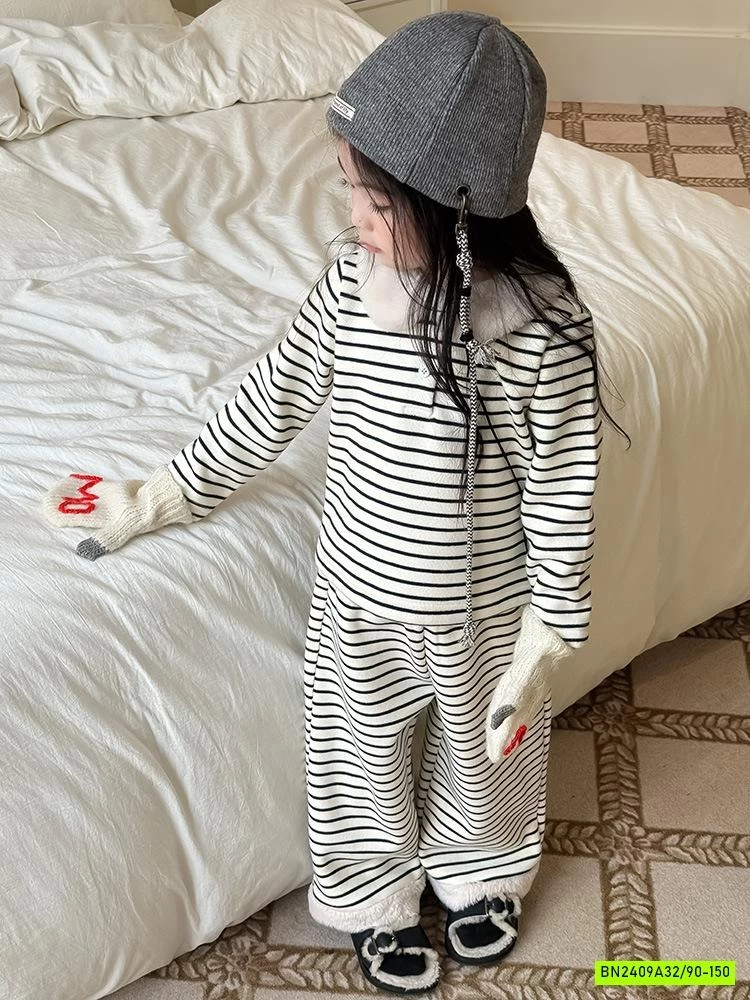 BỘ NỈ KẺ PHỐI CỔ LÔNG