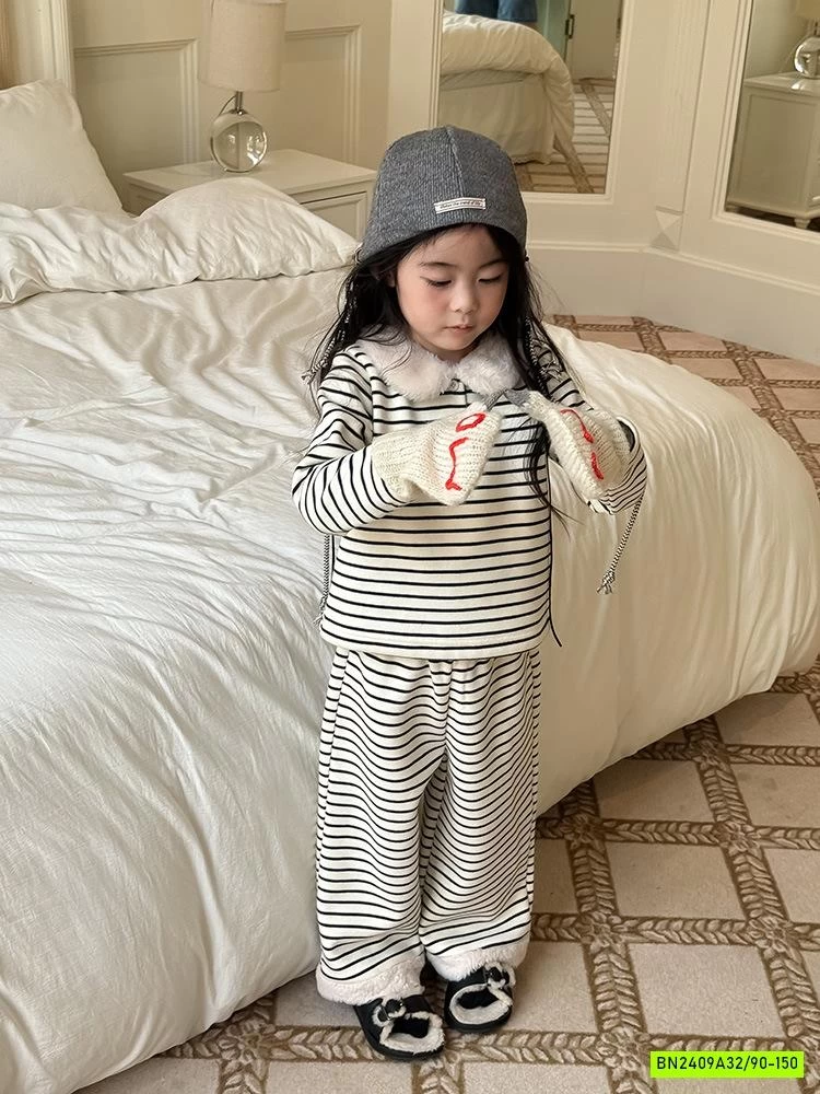 BỘ NỈ KẺ PHỐI CỔ LÔNG