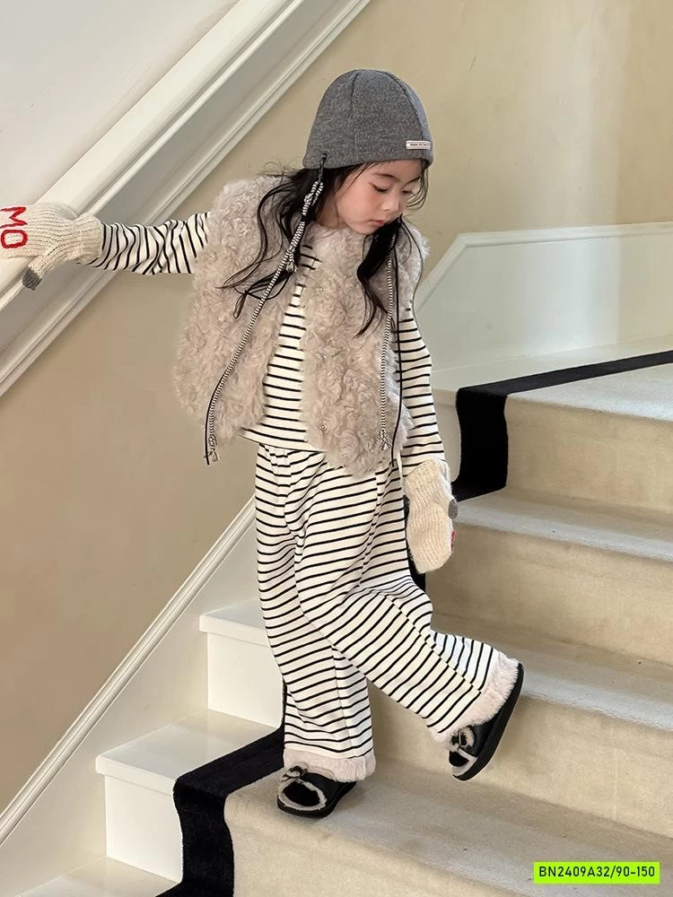 BỘ NỈ KẺ PHỐI CỔ LÔNG