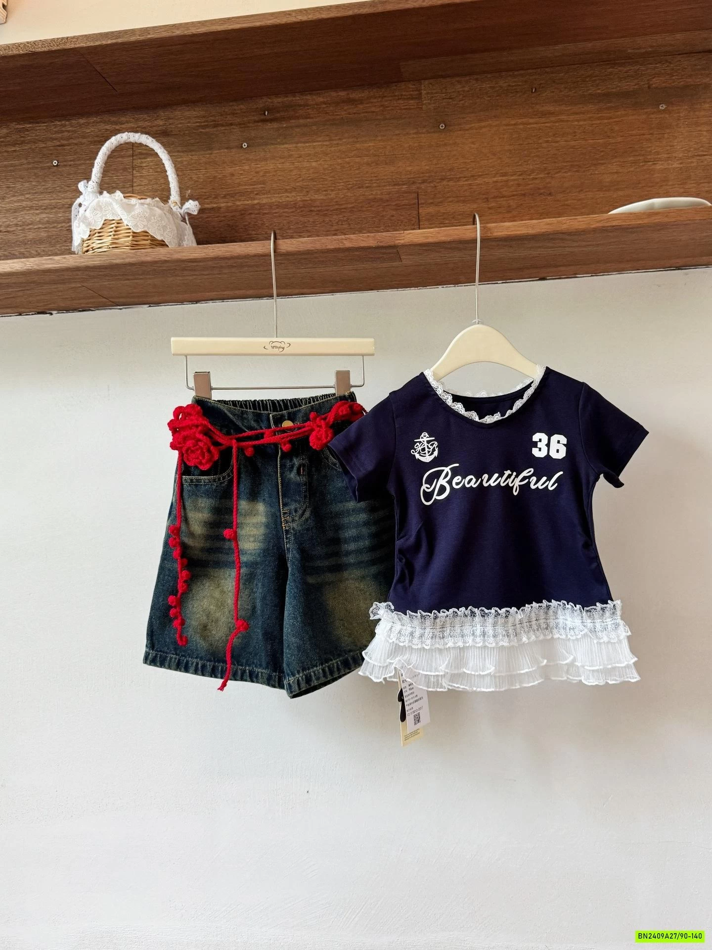 SÉT ÁO VIỀN REN MIX JEANS LỠ