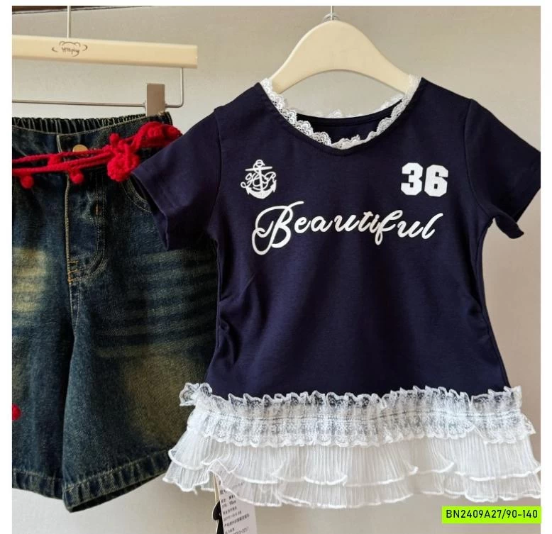 SÉT ÁO VIỀN REN MIX JEANS LỠ