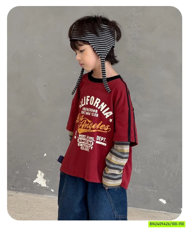 ÁO ĐỎ IN CHỮ GIẢ 2 LỚP CÁ TÍNH