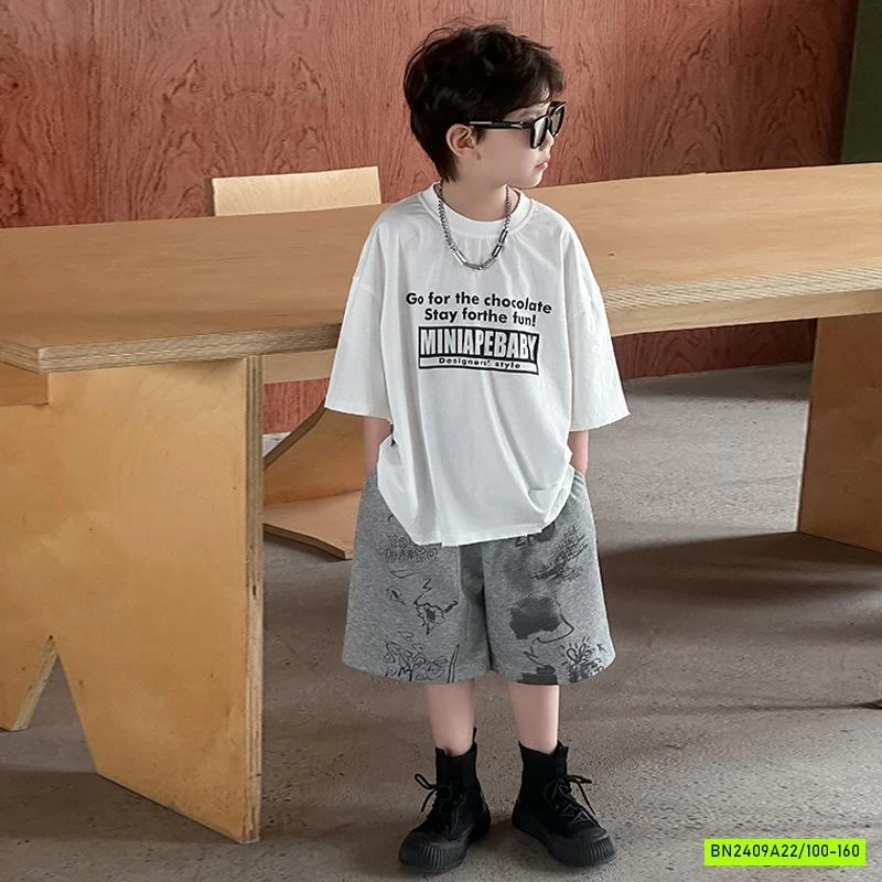 SƠ THUN NGẮN TAY IN CHỮ