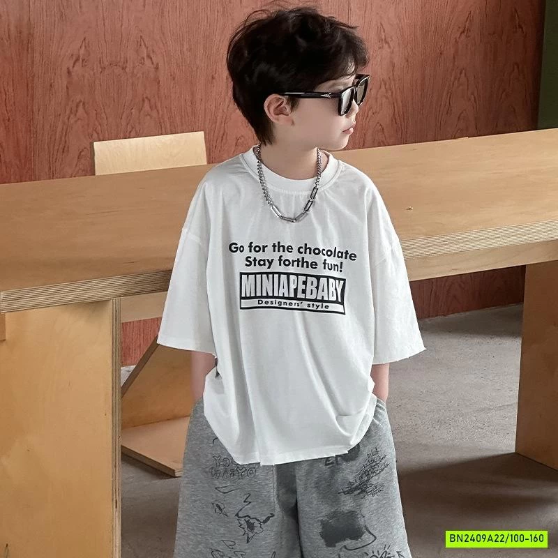 SƠ THUN NGẮN TAY IN CHỮ