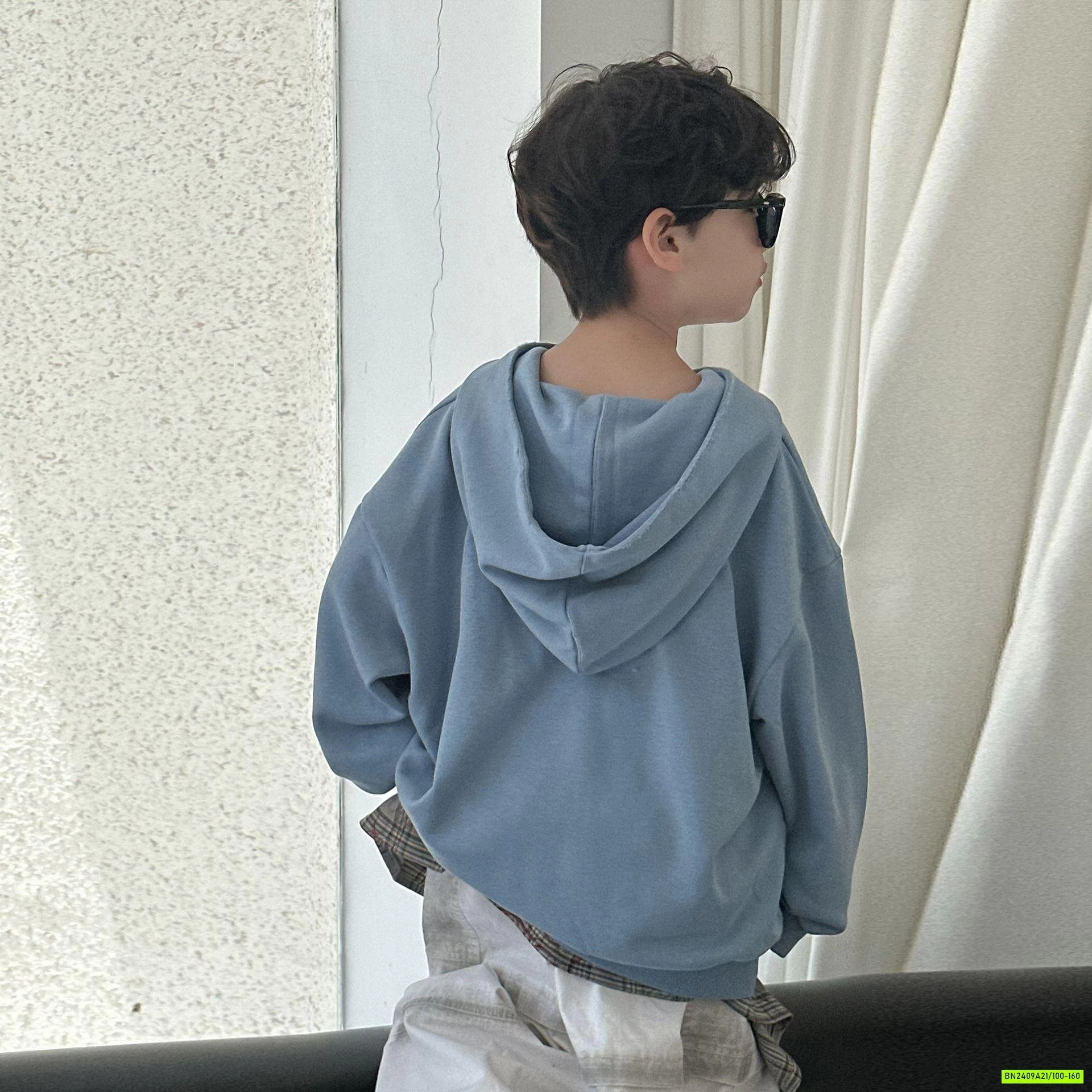 HOODIE NỈ XANH IN CHỮ