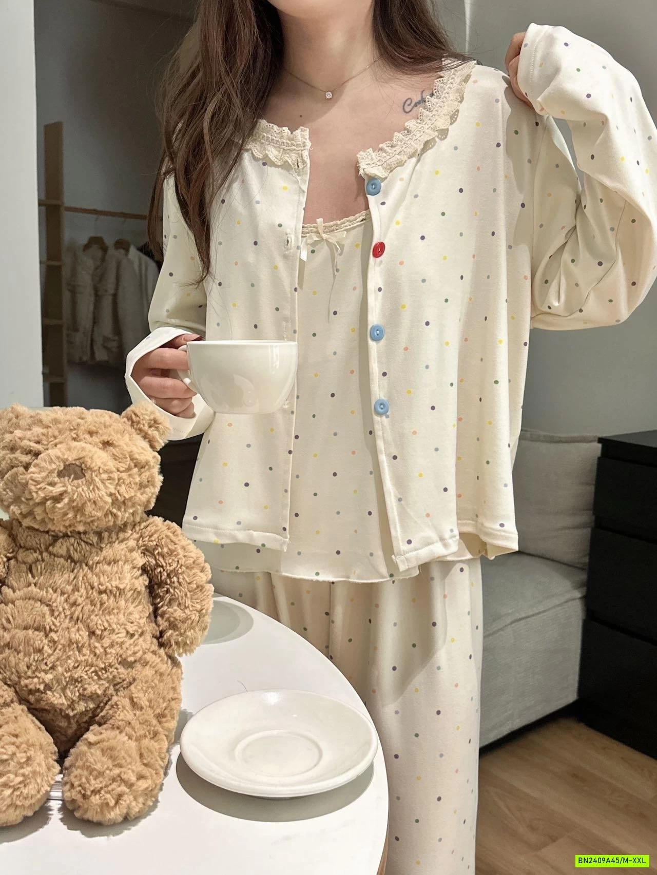 BỘ MẶC NHÀ KÈM BRA 3 CHI TIẾT HONGSHENG