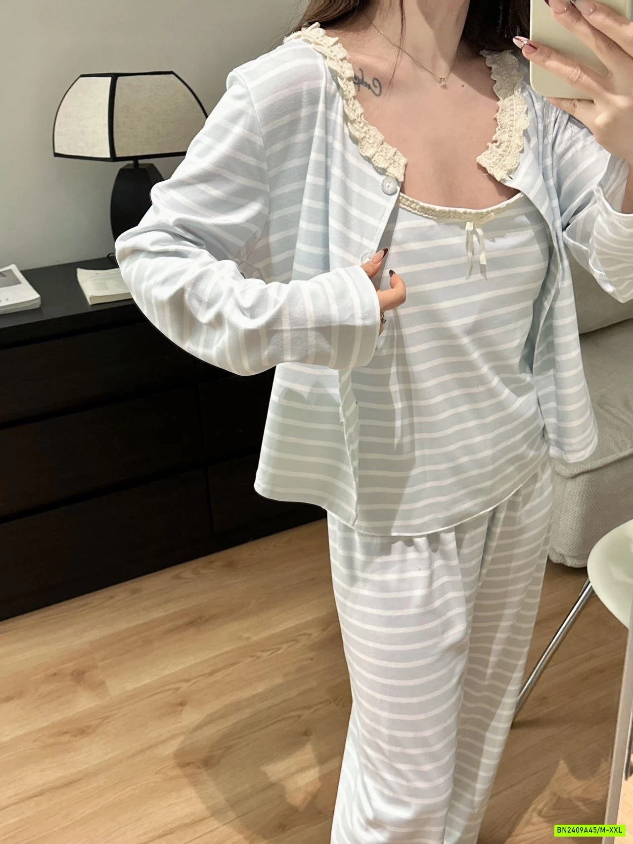 BỘ MẶC NHÀ KÈM BRA 3 CHI TIẾT HONGSHENG