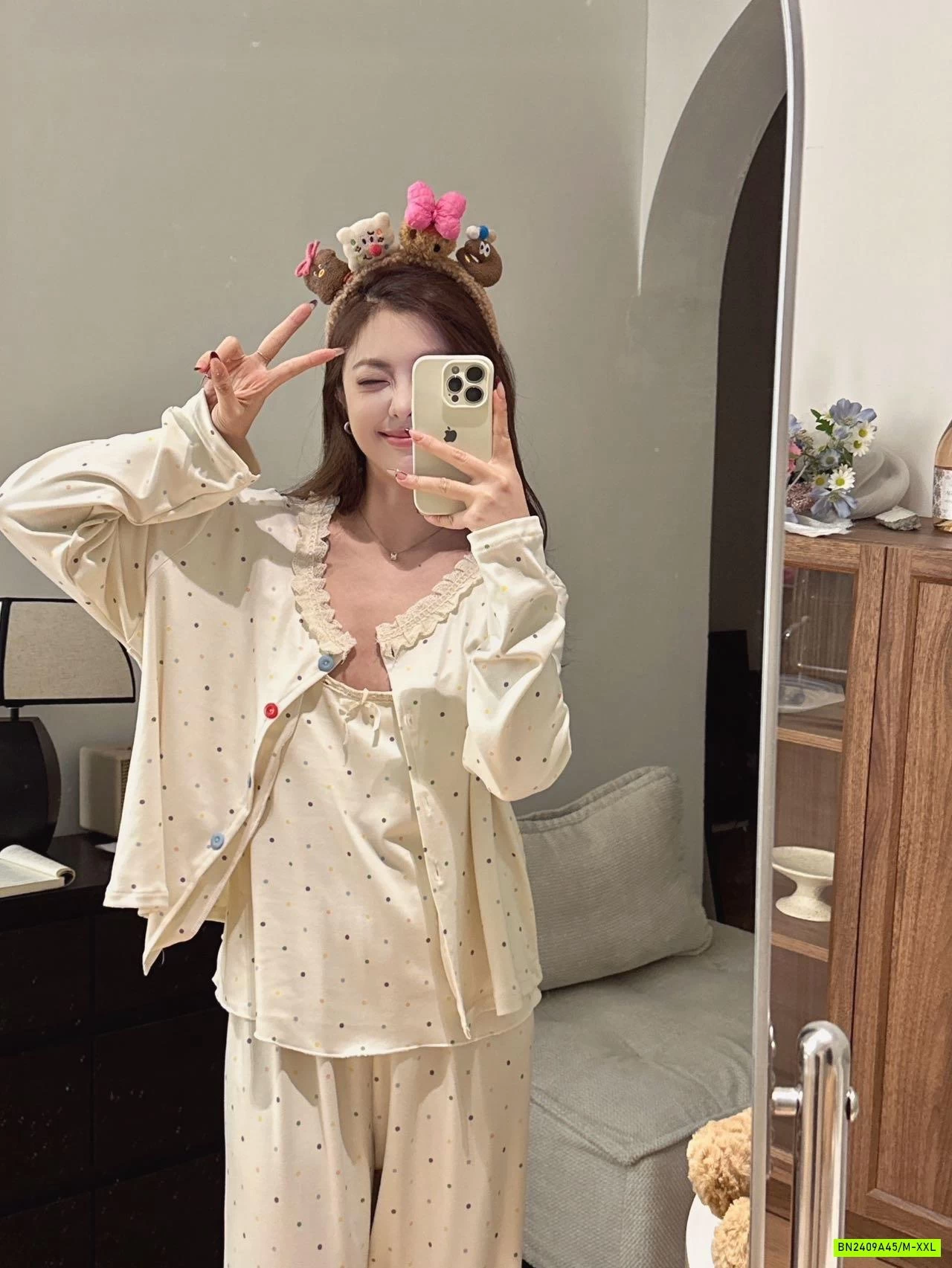 BỘ MẶC NHÀ KÈM BRA 3 CHI TIẾT HONGSHENG