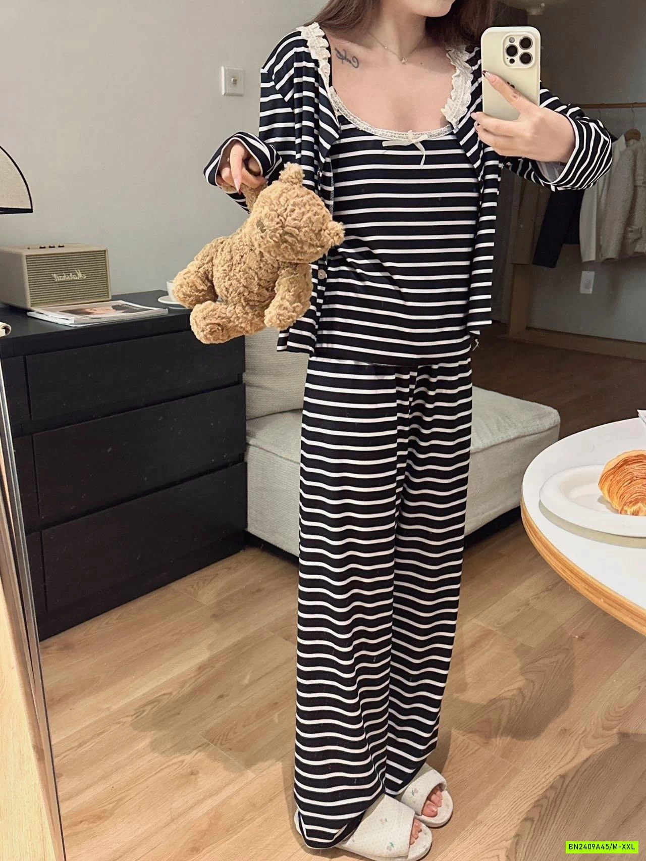 BỘ MẶC NHÀ KÈM BRA 3 CHI TIẾT HONGSHENG