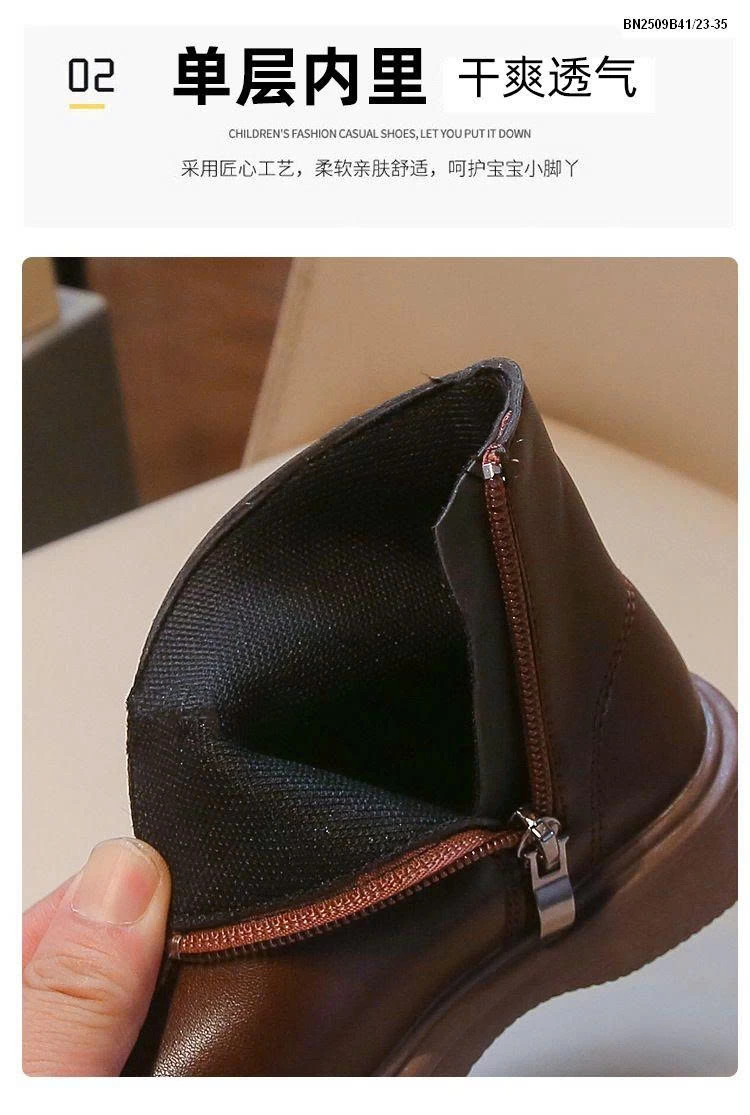 BOOT TRƠN KÉO KHÓA  CỔ NGẮN