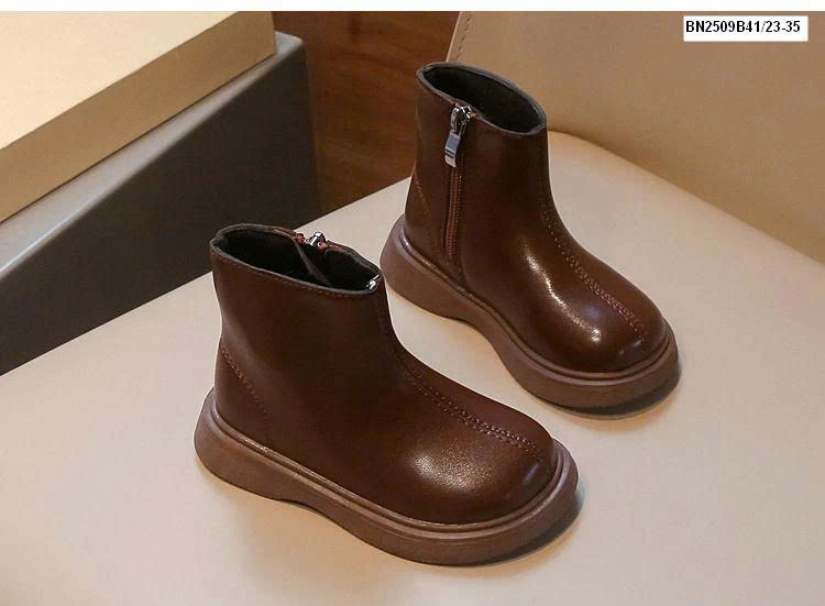 BOOT TRƠN KÉO KHÓA  CỔ NGẮN