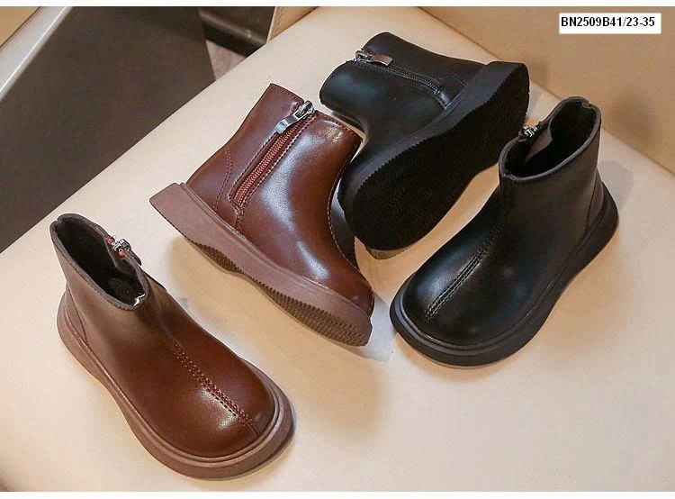 BOOT TRƠN KÉO KHÓA  CỔ NGẮN