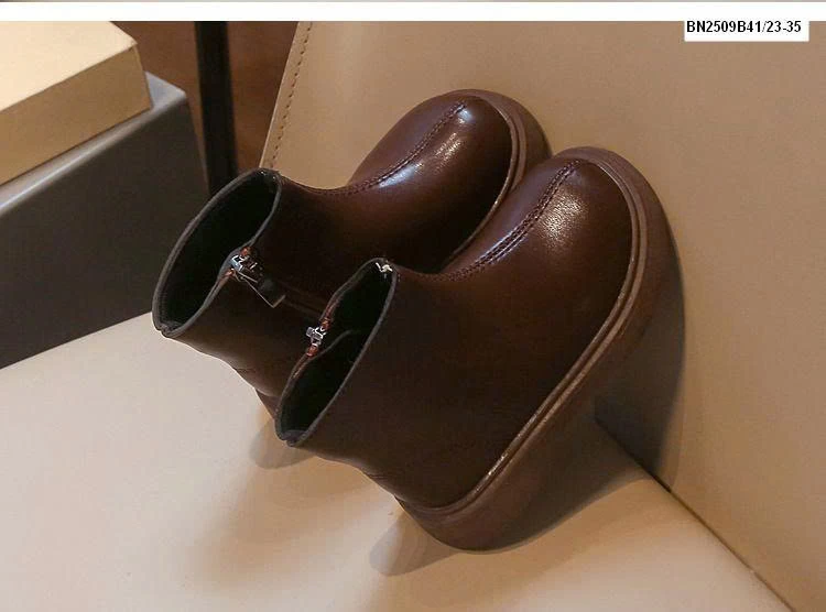 BOOT TRƠN KÉO KHÓA  CỔ NGẮN