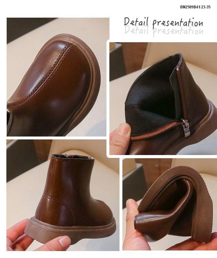 BOOT TRƠN KÉO KHÓA  CỔ NGẮN