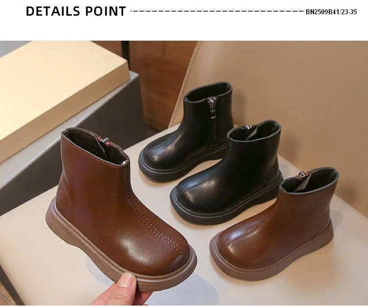 BOOT TRƠN KÉO KHÓA  CỔ NGẮN