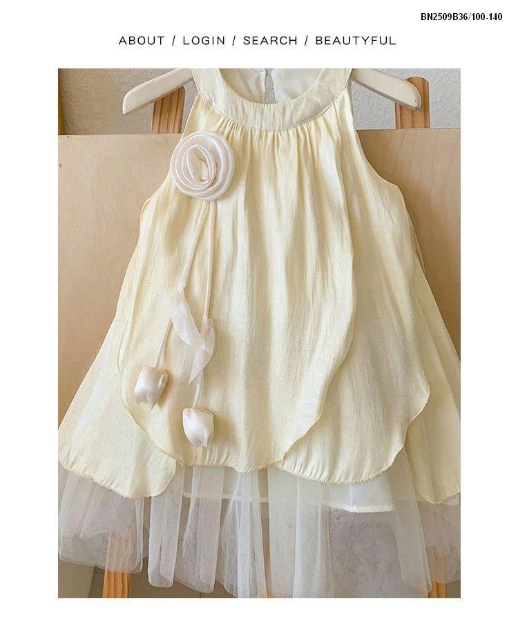 ĐẦM CỔ YẾM GẮN HOA 3D