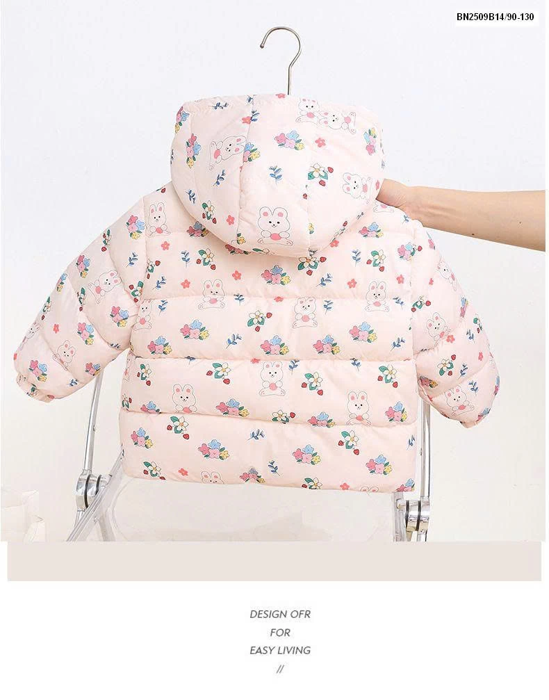 ÁO KHOÁC THỎ HOA TRẦN LÔNG