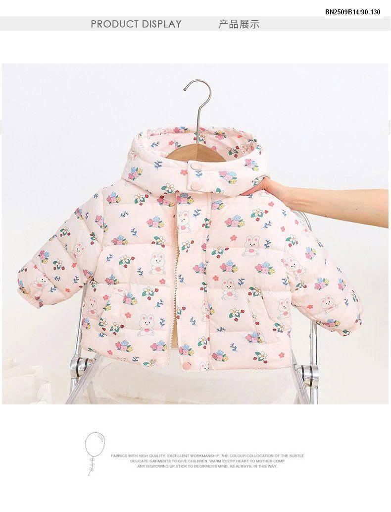 ÁO KHOÁC THỎ HOA TRẦN LÔNG