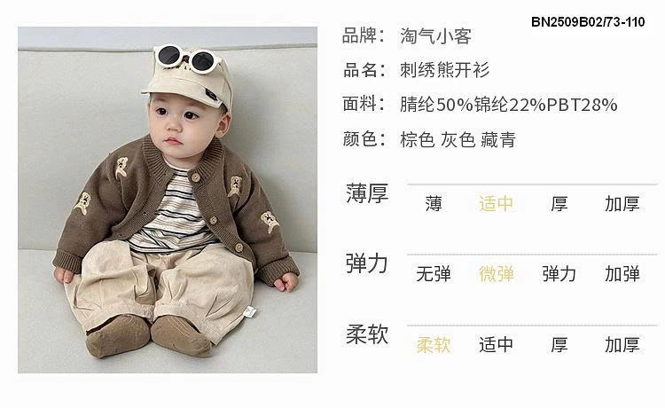 ÁO KHOÁC LEN GẤU BÉ TRAI