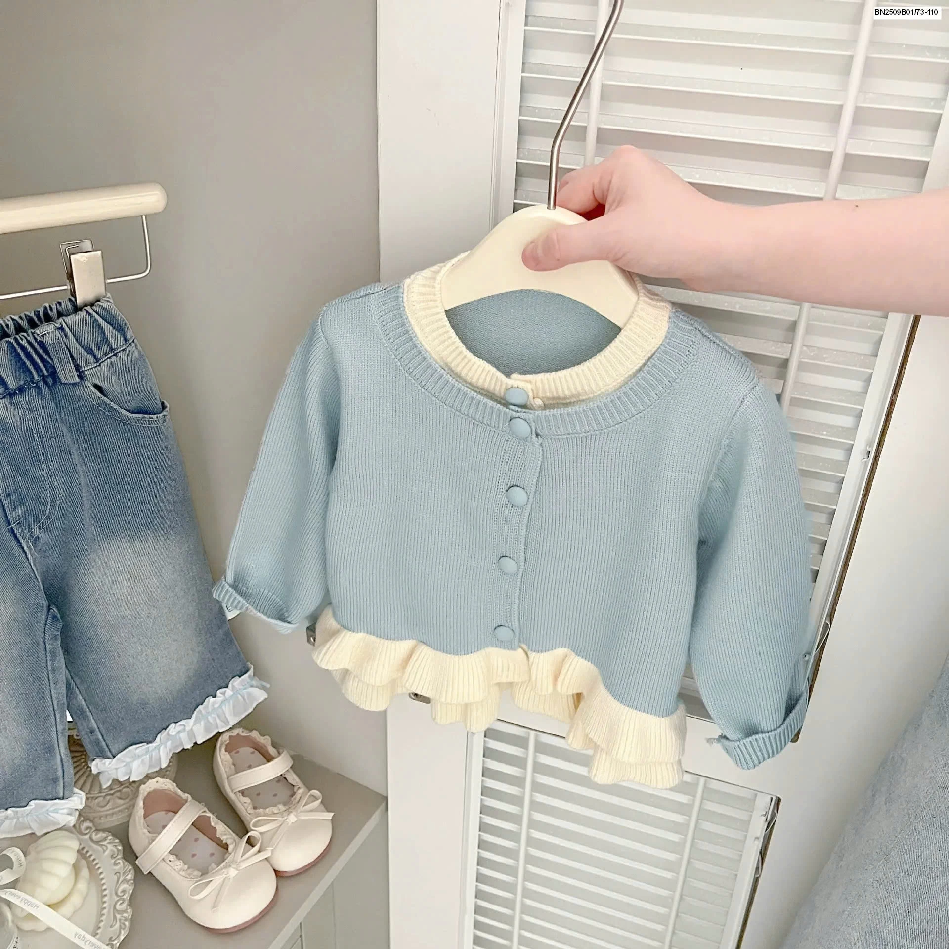 ÁO KHOÁC LEN GIẢ 2 LƠP SZ NHÍ