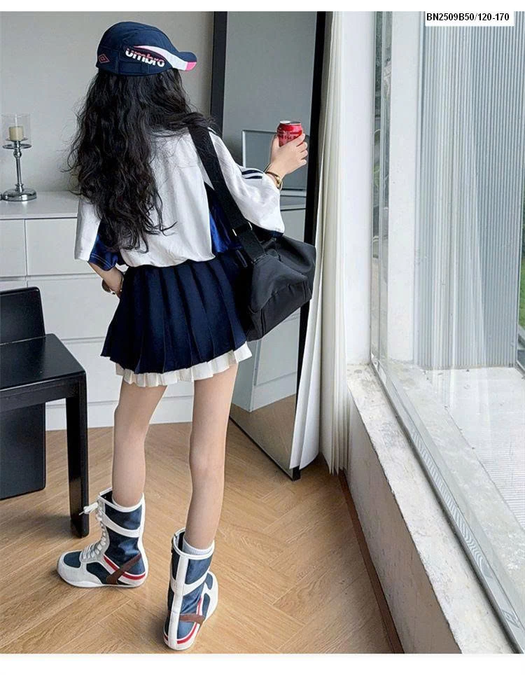 SET ÁO THỂ THAO DÁNG CRT MIX CHÂN VÁY XẾP LY