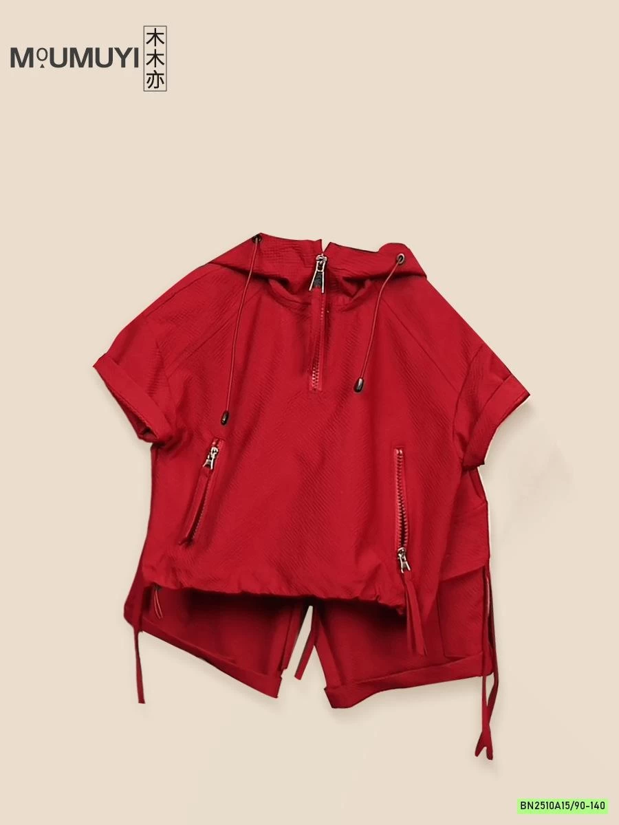 SÉT GIÓ ĐỎ LIỀN MŨ NGẮN TAY