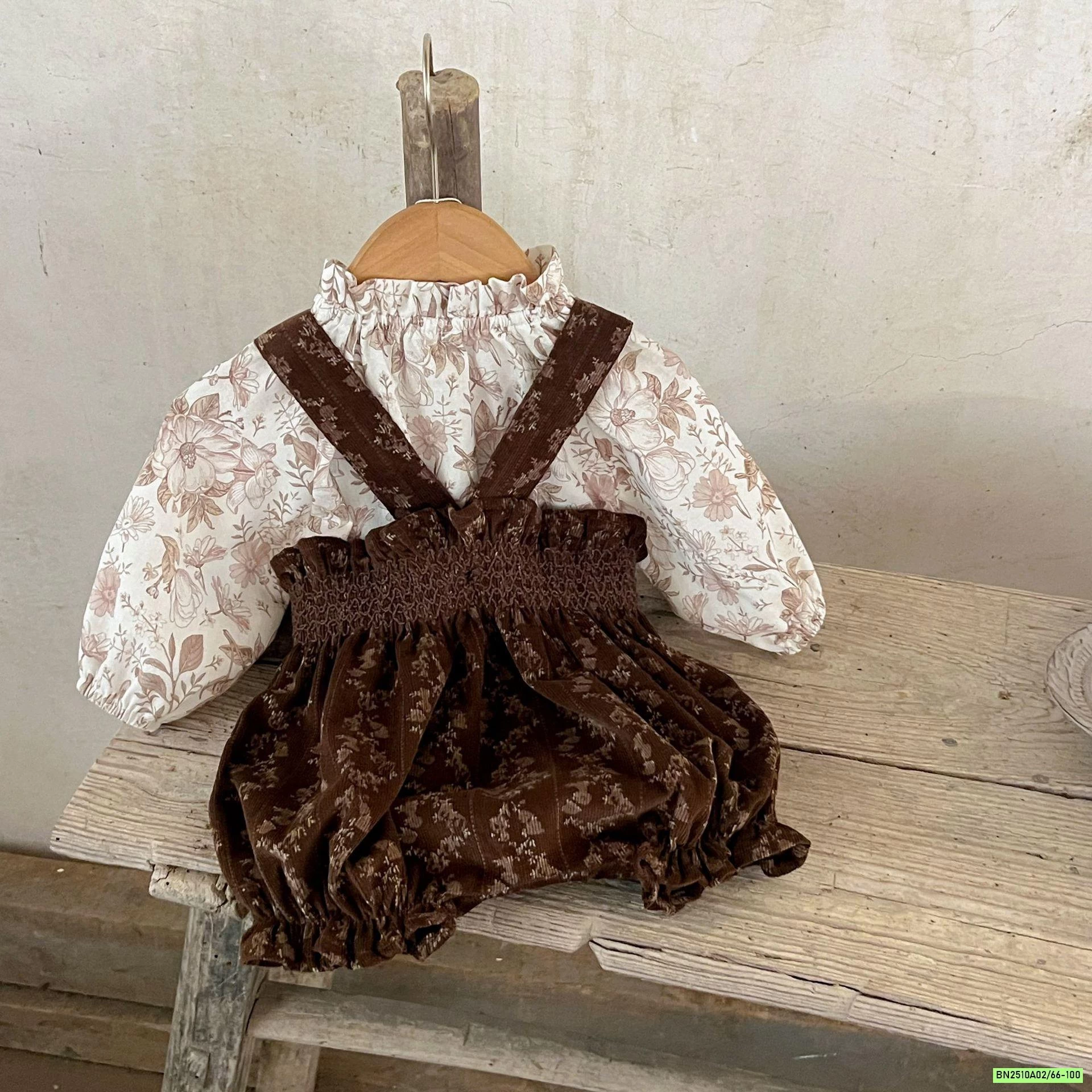 SƠ MI HOA MIX YẾM NHUNG NÂU