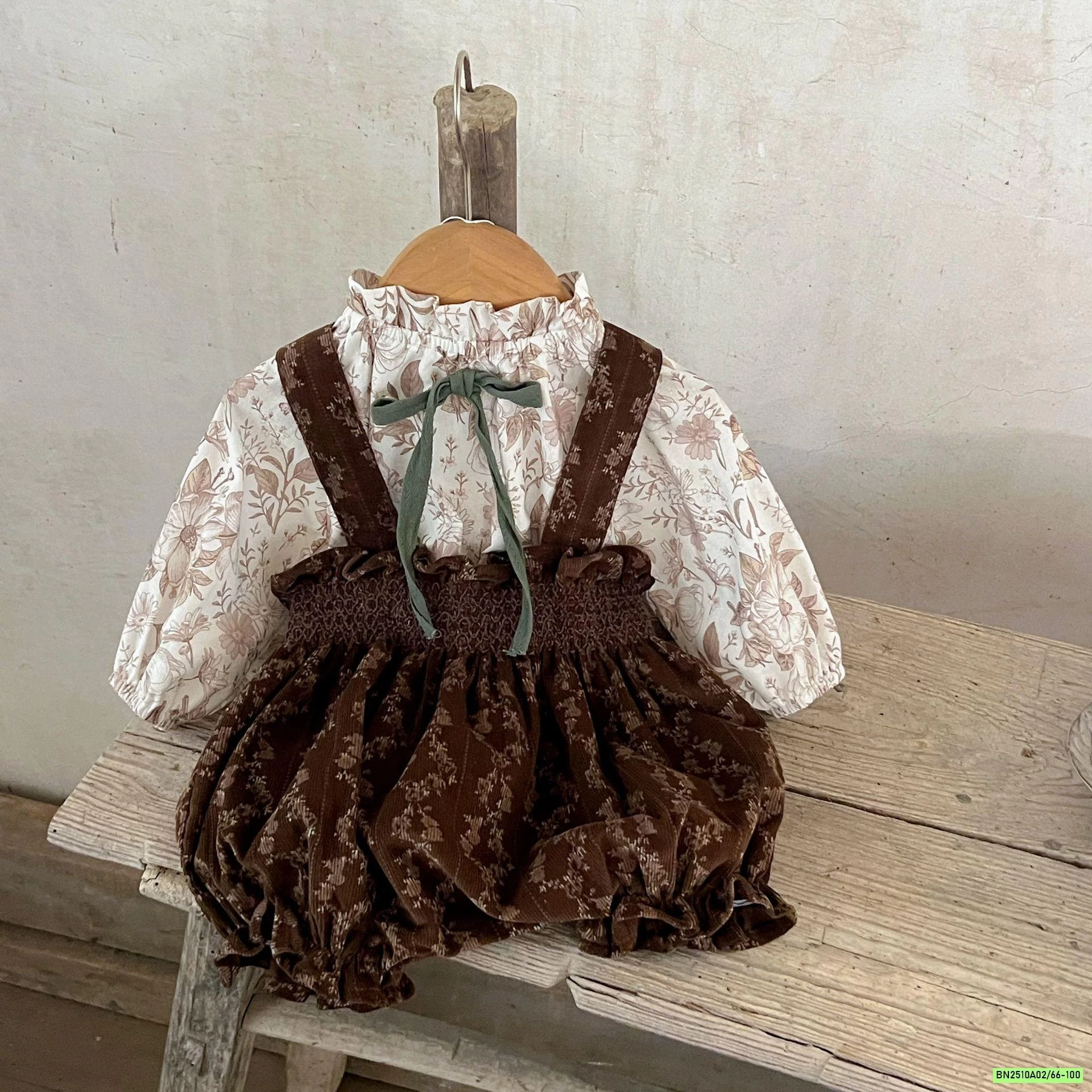 SƠ MI HOA MIX YẾM NHUNG NÂU