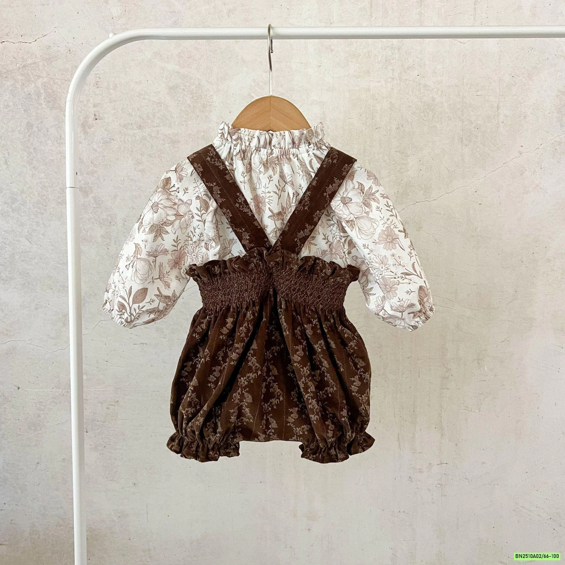 SƠ MI HOA MIX YẾM NHUNG NÂU