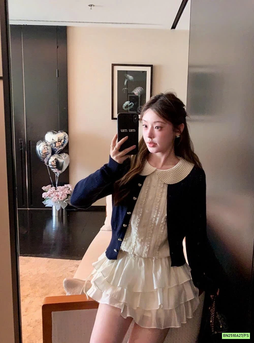 CARDIGAN DỆT CỔ SEN WGWE7612