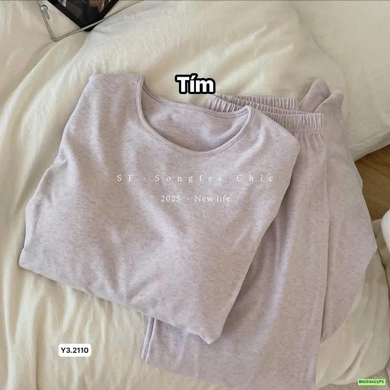 BỘ NỈ MẶC NHÀ TRƠN MÀU KÈM BRA