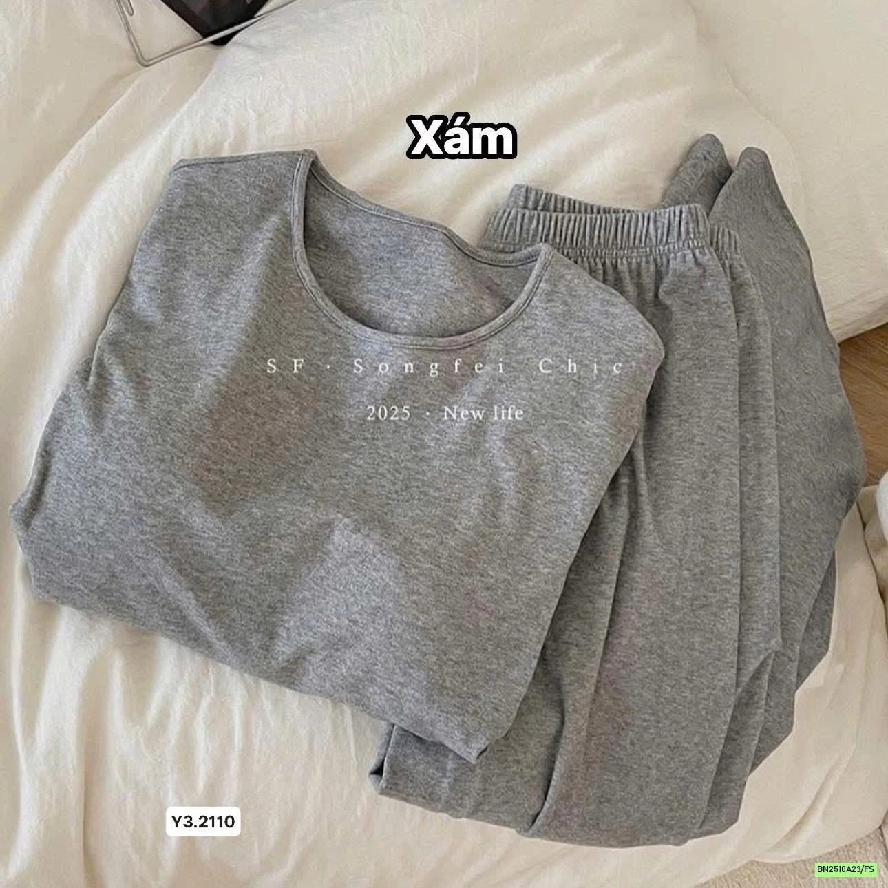 BỘ NỈ MẶC NHÀ TRƠN MÀU KÈM BRA