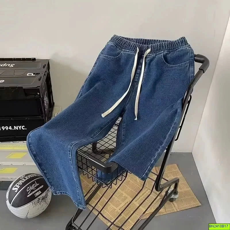 QUẦN JEANS RỘNG DÂY RÚT
