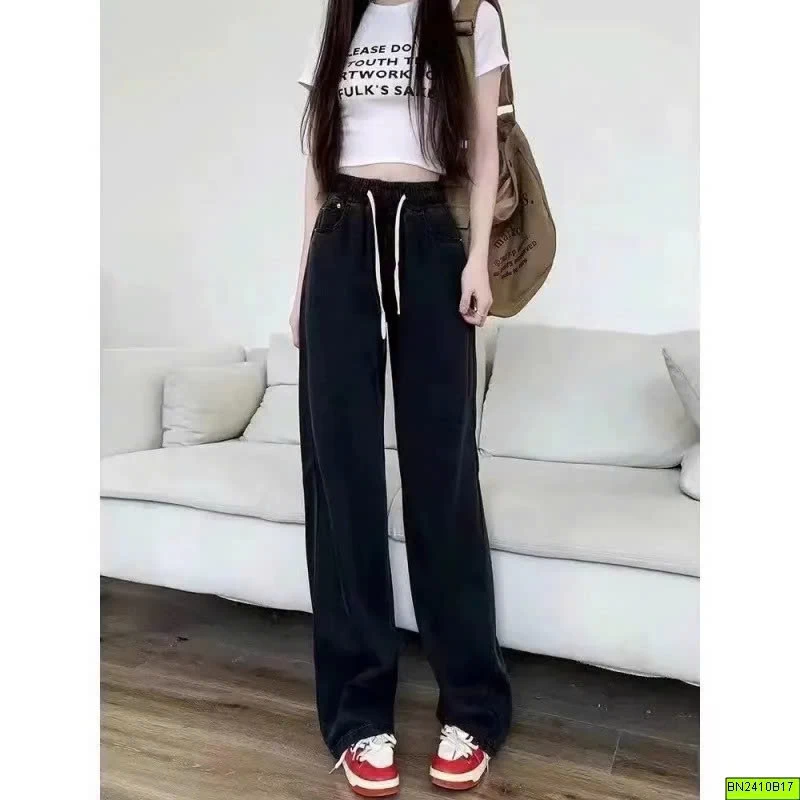 QUẦN JEANS RỘNG DÂY RÚT