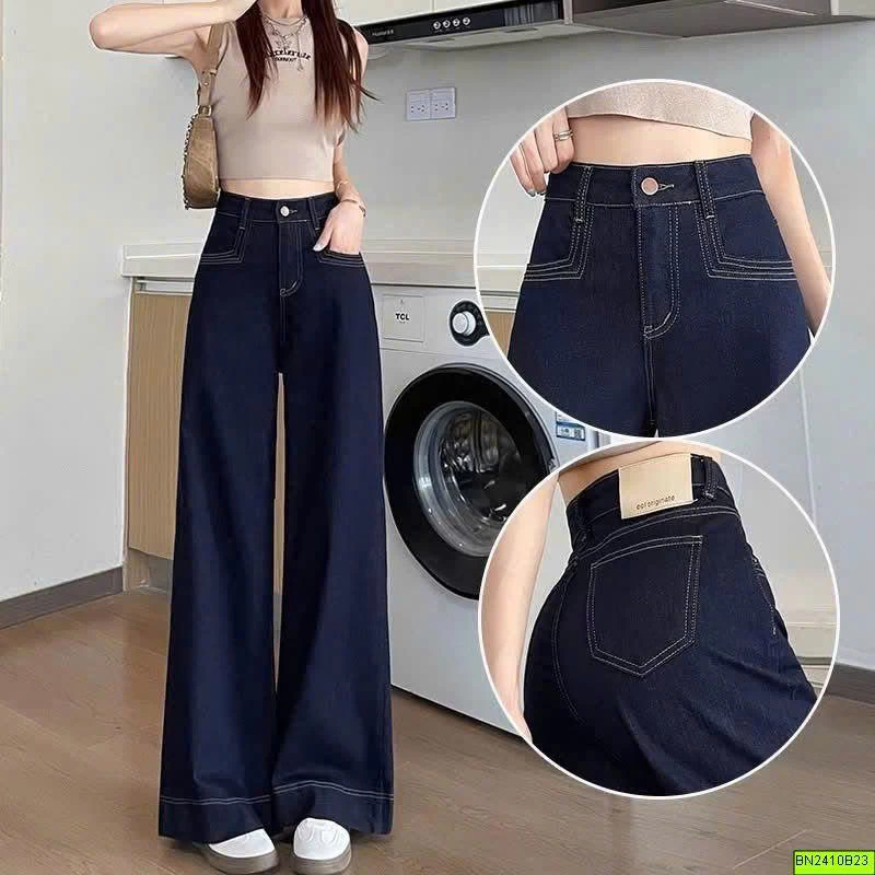 QUẦN DENIM SUÔNG CẠP CAO HÁCH DÁNG