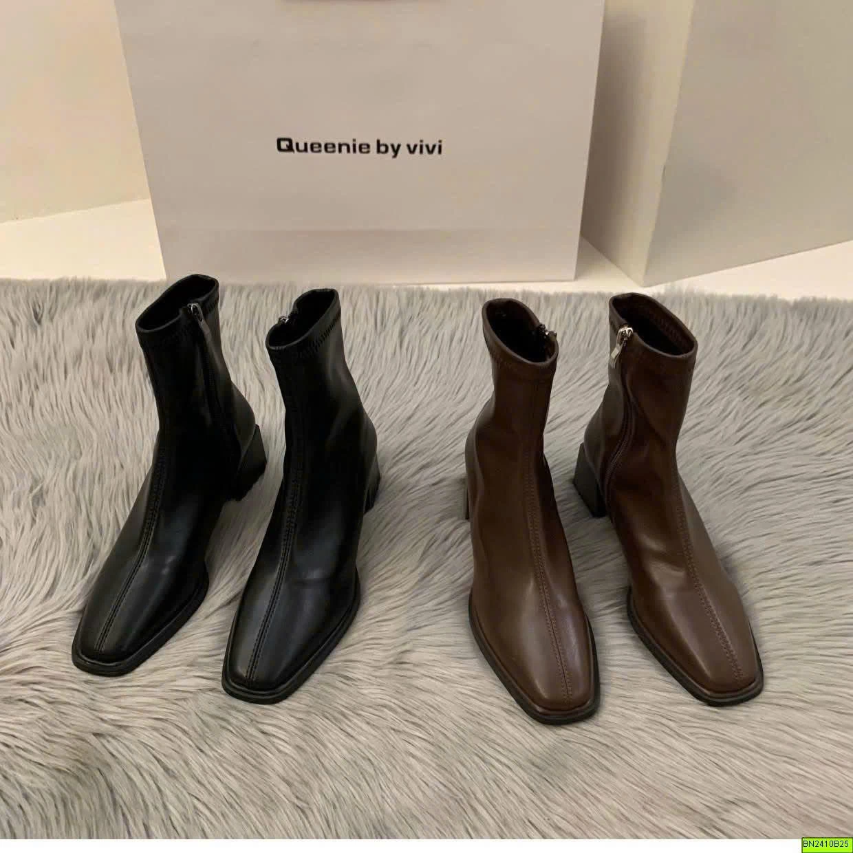 BOOT DA PU MŨI VUÔNG