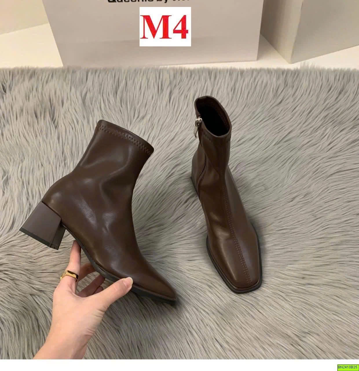 BOOT DA PU MŨI VUÔNG