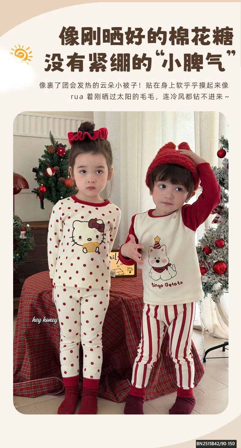 BỘ COTTON MẶC NHÀ TONE ĐỎ